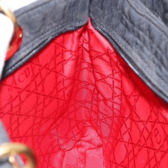 Christian Dior Lady Dior Canage Hand Bag Nylon Black Gold Auth ep10577 - Picture 13 of 16